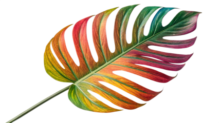 colorful leaf on remove background on illustration 