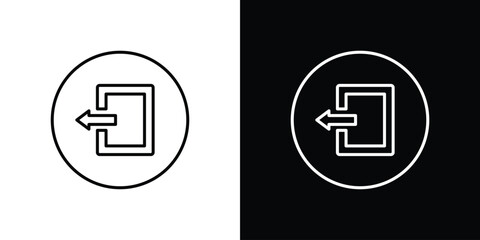 Log out icon. Thin line customizable illustration.