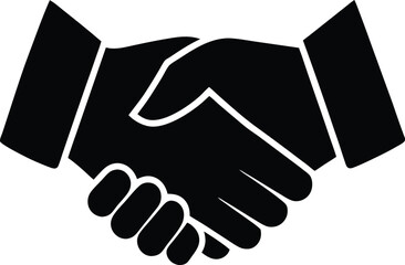black silhouette a handshake on white background.eps