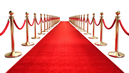 Red Carpet – Isolated on White Background – PNG – GENERATIVE AI