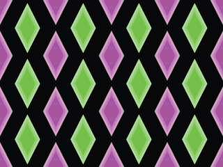RHOMBUS NEON gemstones.  Seamless vector pattern for design and decoration. 