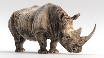 Obraz premium 3D Rhinoceros, Gray, Profile View