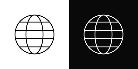 Fototapeta premium Globe icon. Thin line customizable illustration.