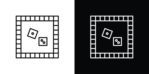 Fototapeta premium Game board icon. Thin line customizable illustration.