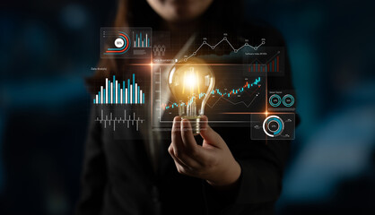 Data analytics dashboard with charts, indicators, and performance metrics, reveals trends, data...