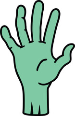  pastel hand five finger vector art illustration
