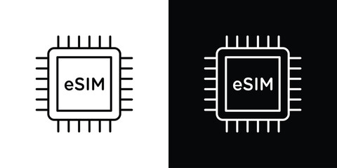 ESIM icon. Thin line customizable illustration.