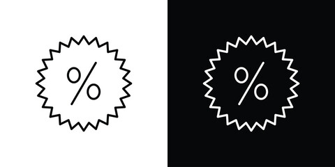 Discount icon. Thin line customizable illustration.