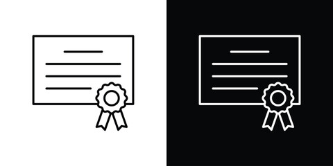 Diploma icon. Thin line customizable illustration.