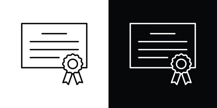 Diploma icon. Thin line customizable illustration.