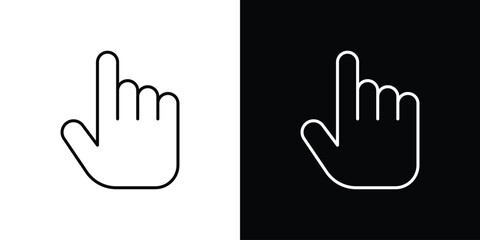 Cursor icon. Thin line customizable illustration.