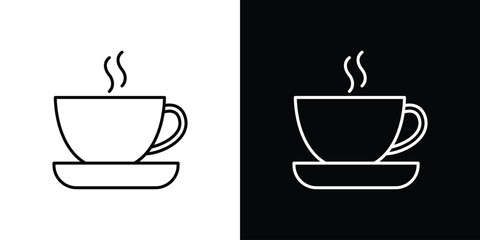 Coffee icon. Thin line customizable illustration.