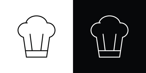 Chef hat icon. Thin line customizable illustration.