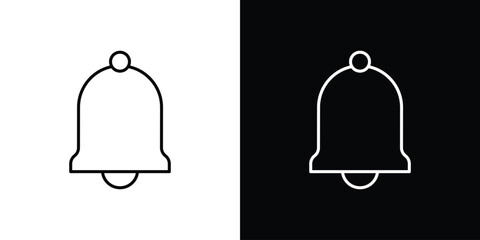 Bell icon. Thin line customizable illustration.