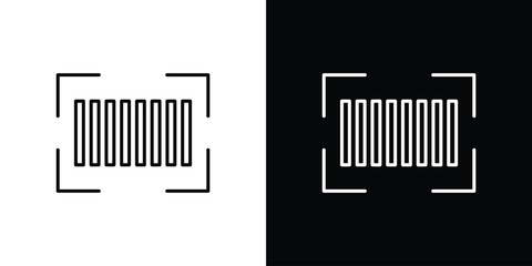 Barcode read icon. Thin line customizable illustration.