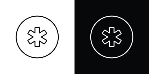 Asterisk icon. Thin line customizable illustration.