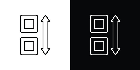 Apps sort icon. Thin line customizable illustration.