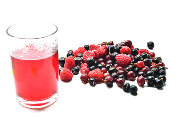 Berries for compote raspberries currants gooseberries and cooking compote