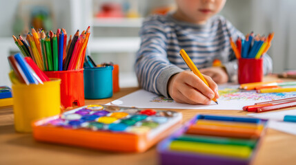 Children toys for educational and training purposes. 3D rendered cartoon on white background