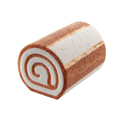 close-up of creamy swiss roll dessert slice
