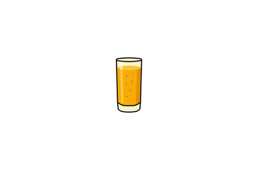 Vector illustration of cartoon glass with orange juice