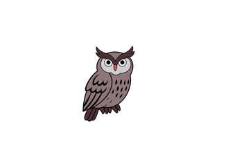 Vector illustration of cartoon owl on white background