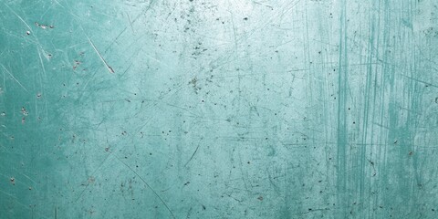 Obraz premium Aged turquoise metal surface with scratches and grunge texture creates a vintage and industrial background for various design projects