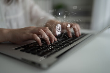 Biometric fingerprint identification and cybersecurity system ensuring secure access, identity...