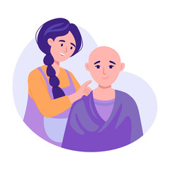A flat style illustration depicting supportive friend