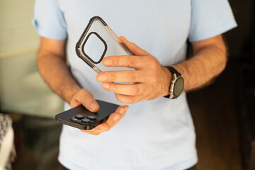 Protective shockproof case for mobile phone.