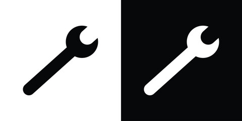 Wrench icon flat vectors. set of silhouette vectors