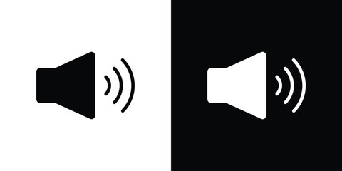 Volume icon flat vectors. set of silhouette vectors