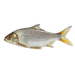 detailed side view of shad fish on white background
