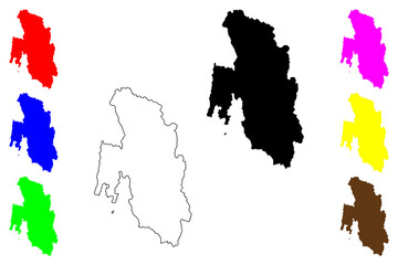 Nagahama city (Japan, Nihon-koku or Nippon-koku, Kansai region) map vector illustration, scribble sketch Nagahama-shi map