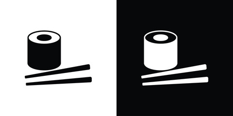 Sushi icon flat vectors. set of silhouette vectors