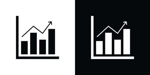 Stats icon flat vectors. set of silhouette vectors