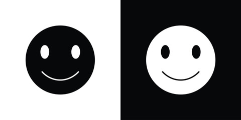 Smile icon flat vectors. set of silhouette vectors