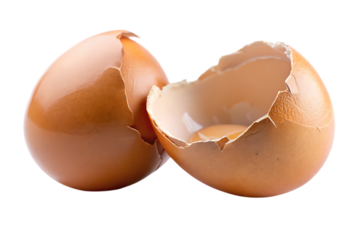 broken eggshell - isolated on a white background PNG. GENERATIVE AI