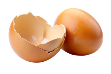 broken eggshell - isolated on a white background PNG. GENERATIVE AI