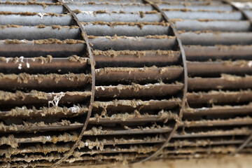 Dirty fan wheel on indoor air conditioner