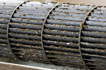Dirty fan wheel on indoor air conditioner