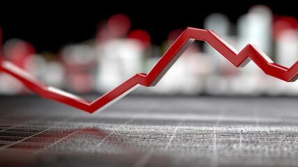 Declining Financial Trend Red Zigzag Graph Illustrating Economic Uncertainty and Recession Statistics in Market Performance - Powered by Adobe
