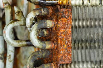 Rusty and leak fan coil unit