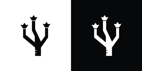 Joshua tree icon flat vectors. set of silhouette vectors