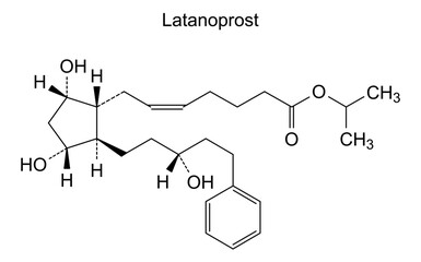 Chemical structure of latanoprost, drug substance