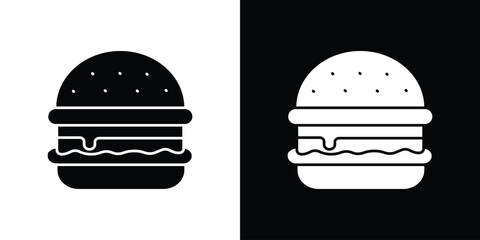 Hamburger icon flat vectors. set of silhouette vectors
