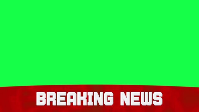 Breaking news 4K animated background, green screen overlay, modern news broadcast set, dynamic video backdrop, digital news theme