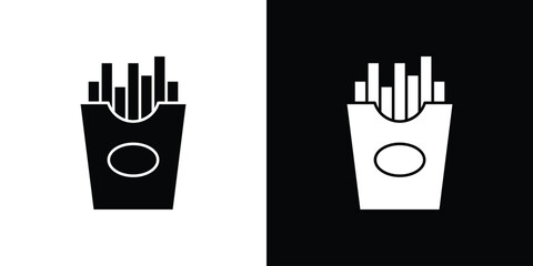 Fototapeta premium French-fries icon flat vectors. set of silhouette vectors