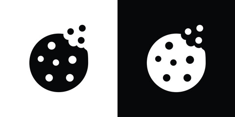 Cookie icon flat vectors. set of silhouette vectors