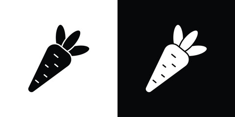 Carrot icon flat vectors. set of silhouette vectors